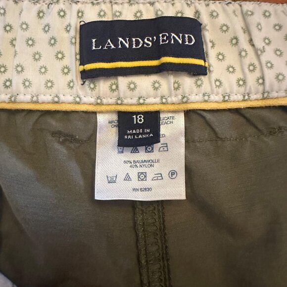 Lands End Womens Size 18 Olive Green Convertible Cargo Pants 100% Cotton - Picture 6 of 8